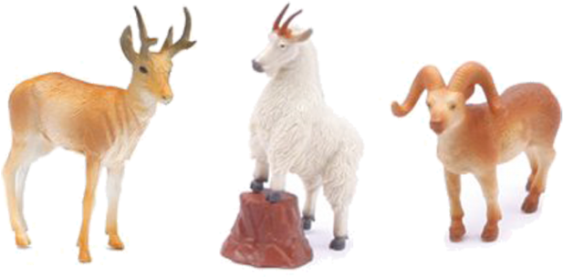 Newray Toys Mountain Goat, Ram, And Deer Playset (700x700), Png Download