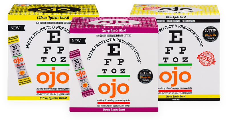 Ojo Eye Care Crystals Now Come In Three Vision Protecting - Ojo Eye Crystals - Eye Care Crystals Quickly Dissolving (806x430), Png Download