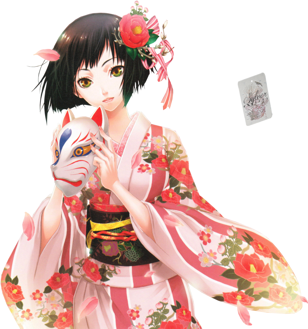 Anime Girl Kimono Render (1024x1077), Png Download