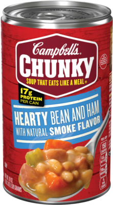 Hearty Bean & Ham Soup With Natural Smoke Flavor - Campbell's Chunky Chicken Noodle Soup (400x400), Png Download