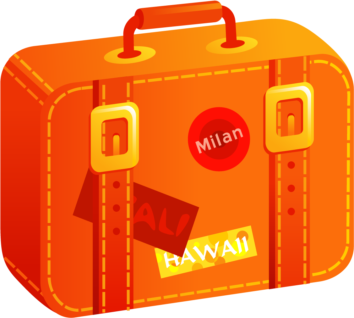 Vintage Suitcase With Funky Stickers - Vector (1920x1200), Png Download