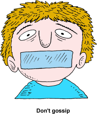 Don't Gossip - Mouth Taped Shut Clip Art (341x400), Png Download