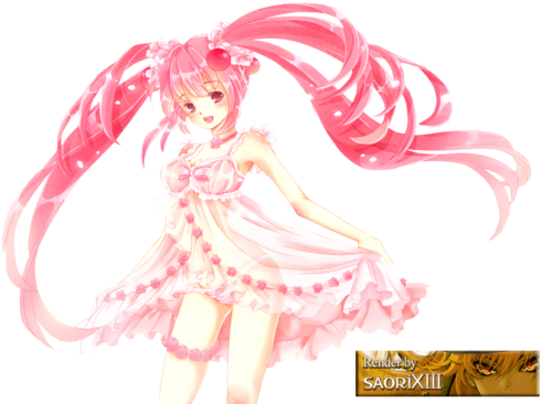 Sakura Girl Png Download Image - Miku Hatsune Pink Render (500x369), Png Download