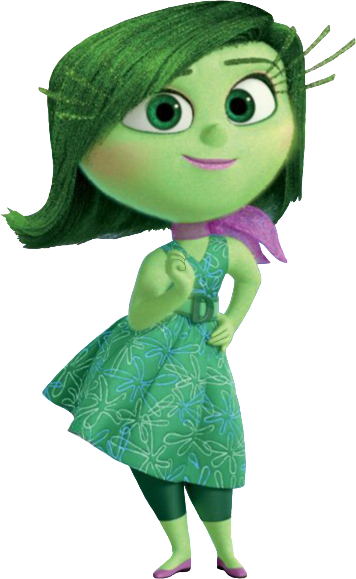 Inside Out Disgust Smile - Happy Inside Out Disgust (1185x1910), Png Download