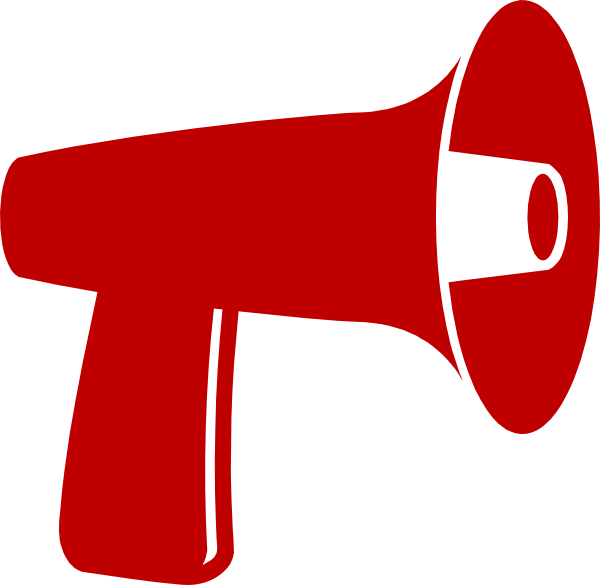 Collection Of Small Megaphone Cliparts - Red Megaphone Clipart Png (600x585), Png Download