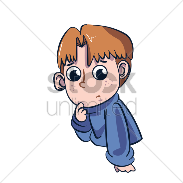 Cartoon Character Thinking Clipart Cartoon - Cartoon Character Thinking (600x600), Png Download