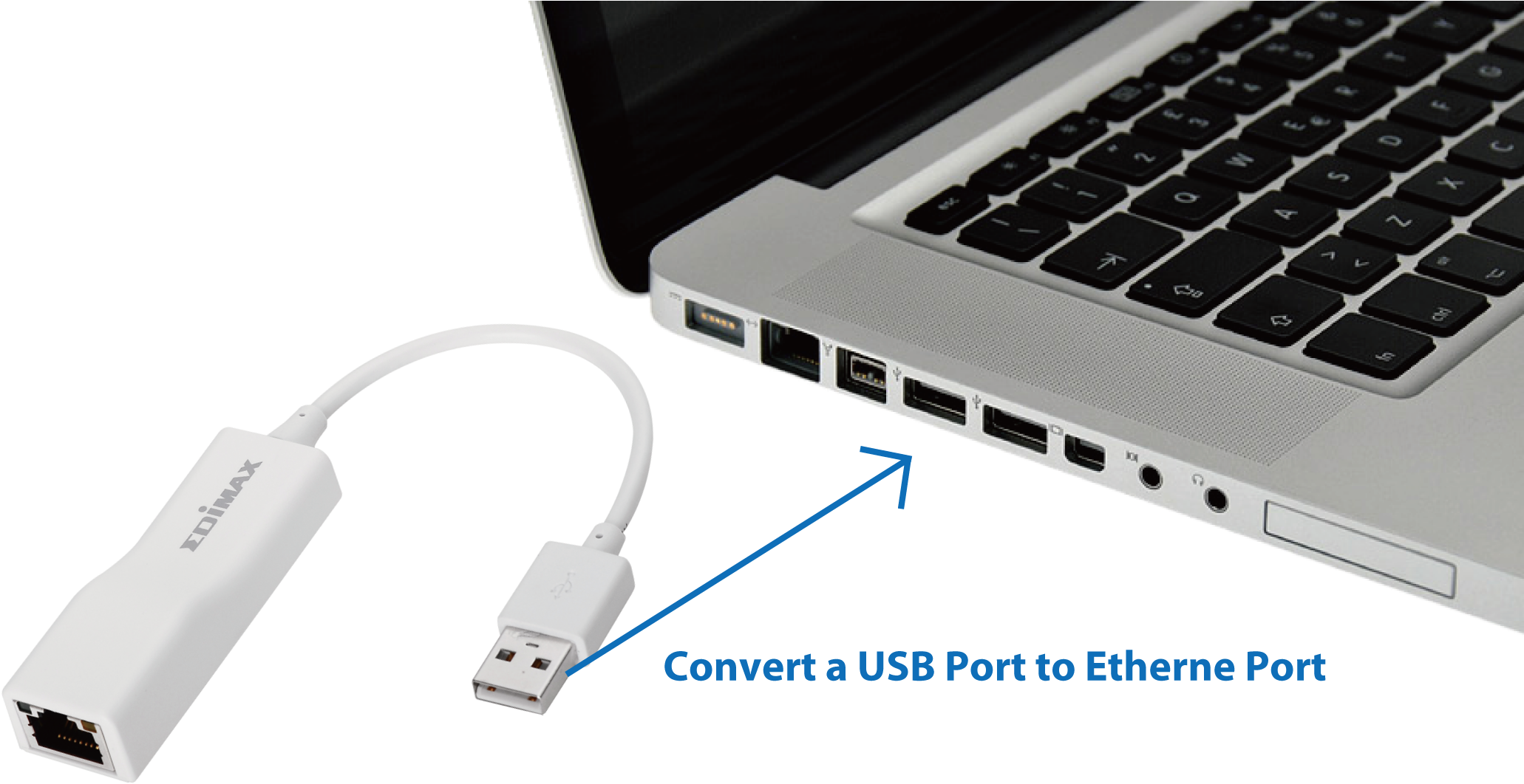 Edimax Usb - Lan Port For Laptop (2144x1131), Png Download