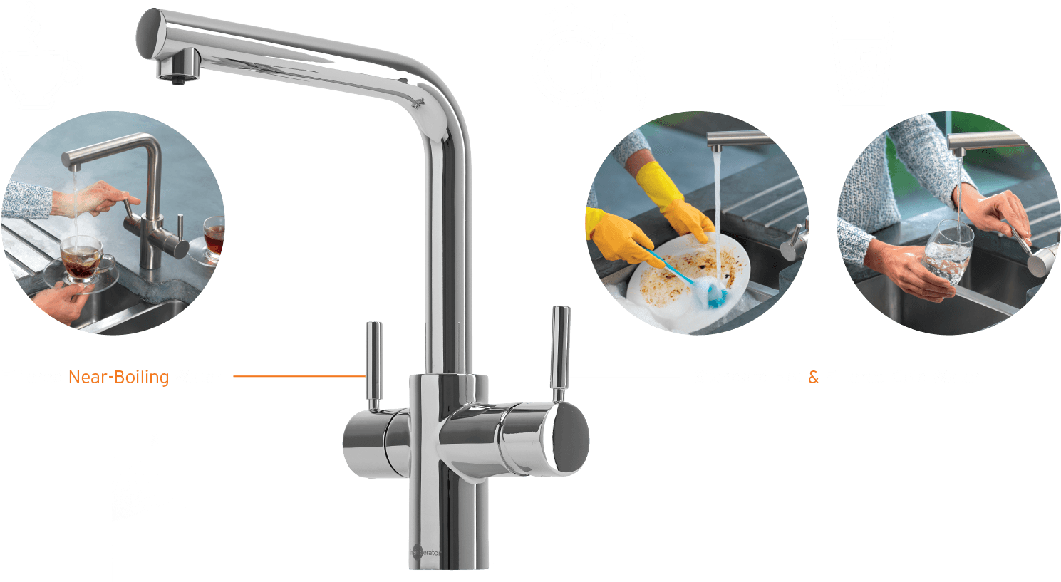 Now Near Boiling Water For Hot Drinks And Cooking Is - Insinkerator 3n1 Chrome Finish Filtered Steaming Hot (1500x855), Png Download