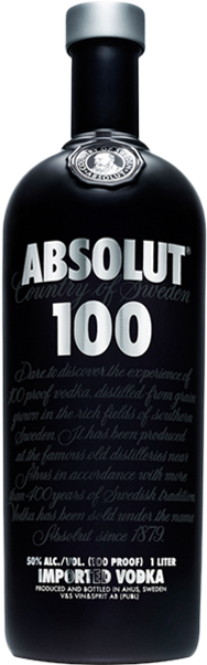 Absolut - Absolut Vodka 100 (250x601), Png Download