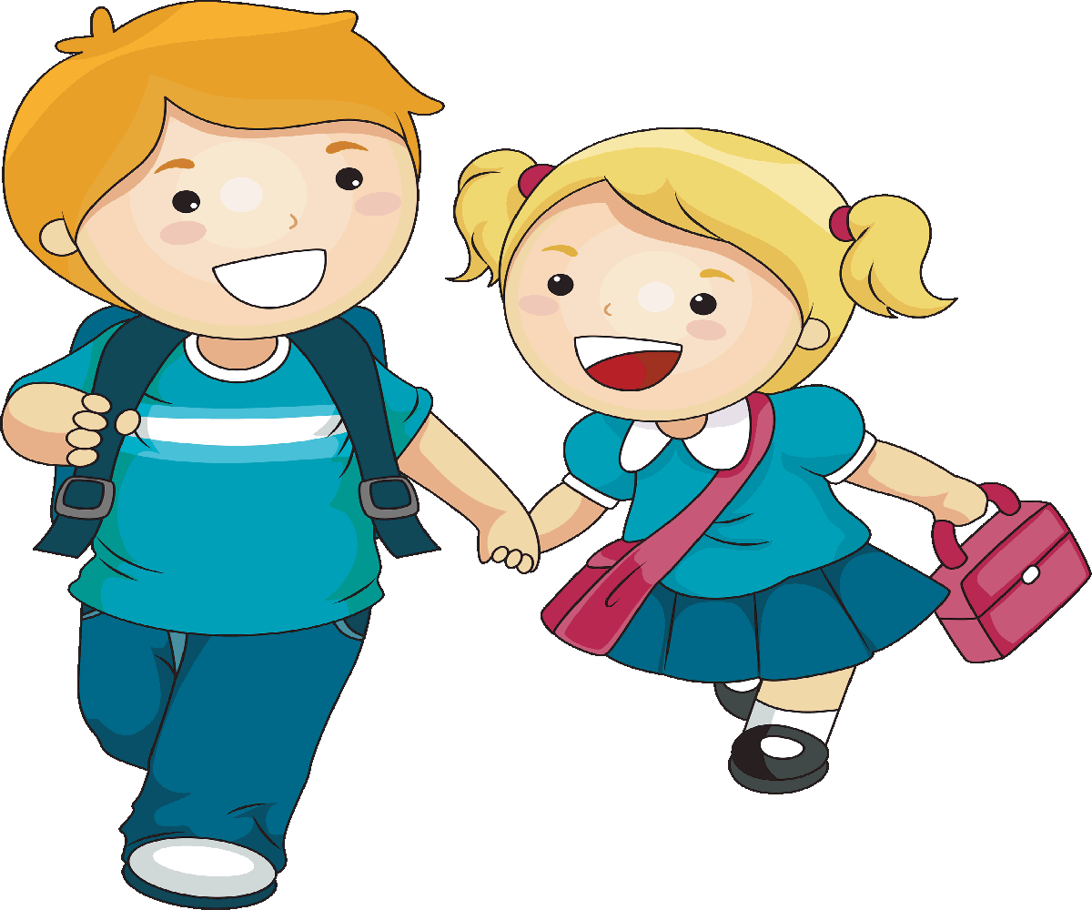 School Children Transparent Png - Brother And Sister Cartoon (1200x1000), Png Download