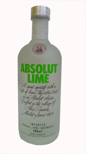 Absolut Lime Flavoured Vodka (500x500), Png Download