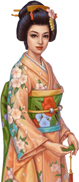 Character Geisha - Geisha Png (332x706), Png Download