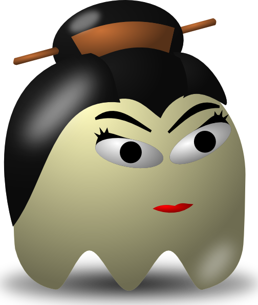 Original Png Clip Art File Pcman Game Baddie Geisha (504x597), Png Download