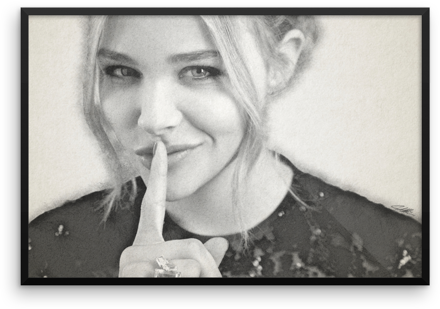 Chloemoretz Mockup Wall Horizontal Original - Chloë Grace Moretz Shh (1000x1000), Png Download
