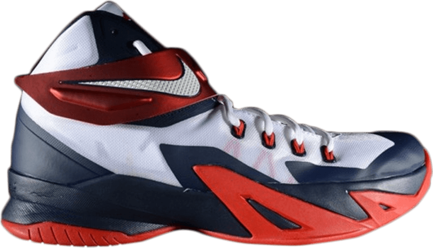 Zoom Lebron Soldier 8 'usa' - Basketball Shoe (850x487), Png Download