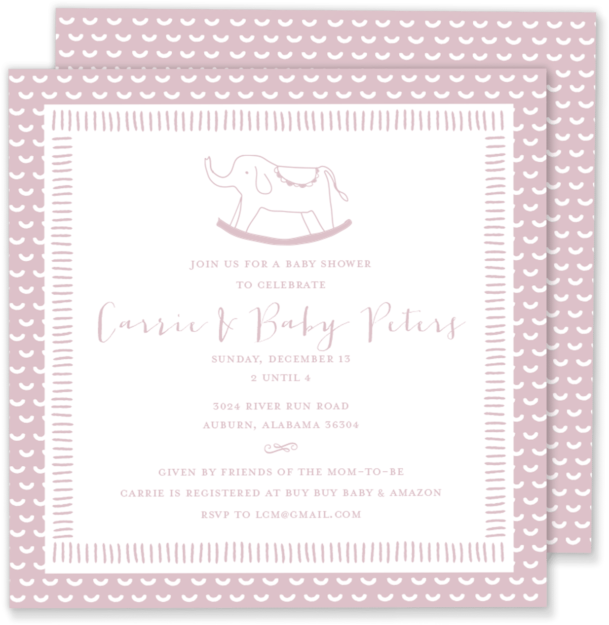 Elephant Rocker Baby Shower - Baby Shower (1296x1296), Png Download