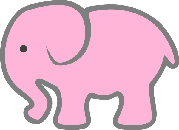 Elephant Clipart Baby Shower - Girl Birth Announcement, Mother And Baby Elephant (600x436), Png Download