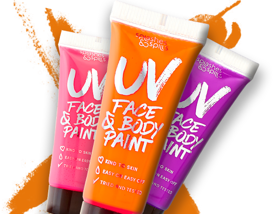 Uv Face & Body Paint - Splashes & Spills Uv Rave Make Up Fancy Dress Face (560x440), Png Download