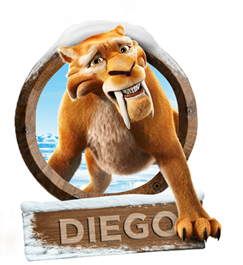 Armed With A Biting Sense Of Humour, This Saber Tooth - Diego Ice Age Png (353x385), Png Download