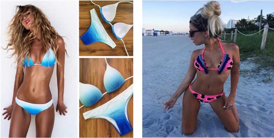 Tribrachic.com Strappy Blue Bikinis Padding 18 Women (900x900), Png Download
