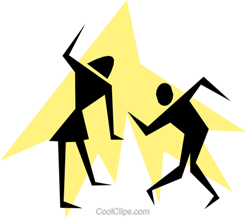 Silhouette Stick People Dancing Royalty Free Vector - Silhuetas Danças Png (480x428), Png Download