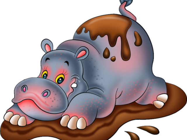 Hippo Clipart Tutu - Hippo In Mud Clipart (640x480), Png Download