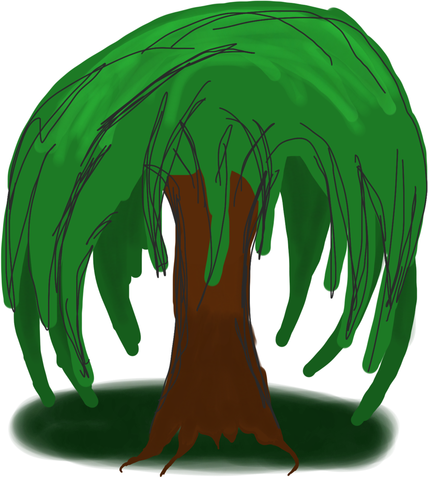 Weeping Willow Tree Clipart - Weeping Willow Cartoon (938x1280), Png Download