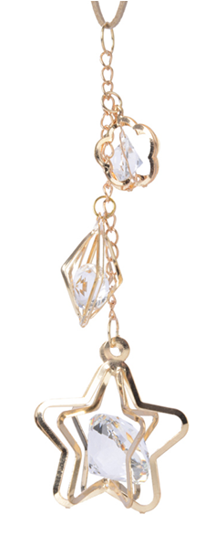 Gold Metal Filigree Crystal Bauble With Stars - Metal (630x630), Png Download