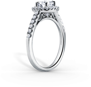 Carmella 18k White Gold Engagement Ring - Skull Engagement Ring Diamonds (600x450), Png Download