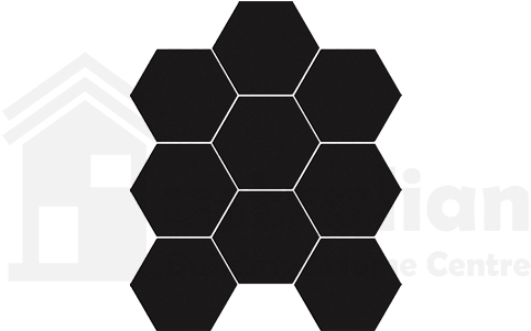 French Black Hexagon Unglazed - Mosaic (567x567), Png Download