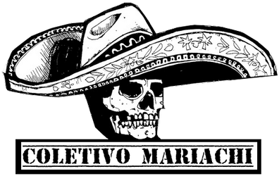 Dead Mariachi Calavera Mexican Guitar Black & White (400x400), Png Download