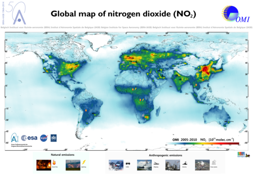 Omi No2 Global Map (500x347), Png Download