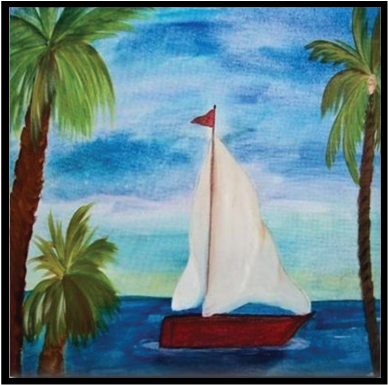 Glass Tattoo™ Red Sailboat - Red Sailboat Throw Blanket (500x500), Png Download