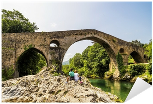 Old Roman Stone Bridge In Cangas De Onis , Spain Sticker - Cangas De Onís (400x400), Png Download