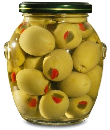 Aiolia's Premium Green Olives In Orchio And Cylinder - Jar Of Green Olives (386x480), Png Download