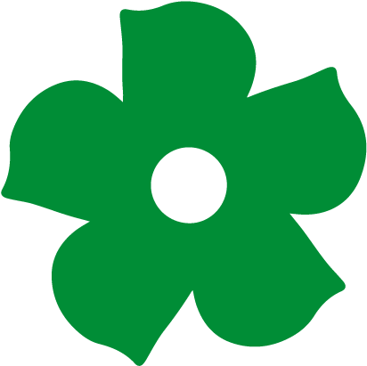 Green Flower - Blue (417x417), Png Download