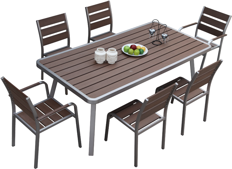 7 Piece Outdoor Dining Setting - Furniture (800x600), Png Download