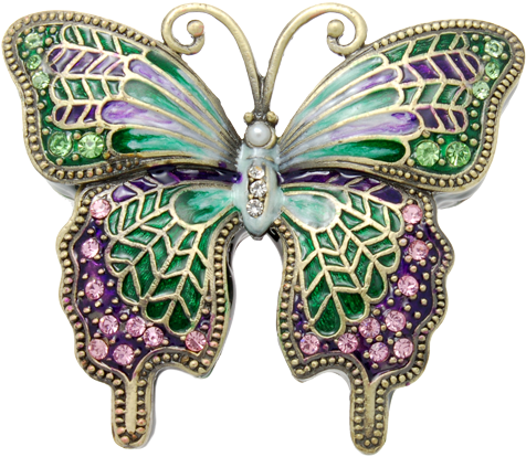 Pink And Green Butterfly (500x500), Png Download