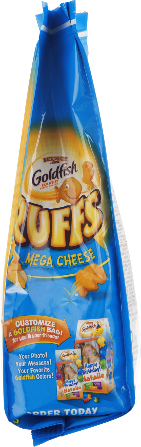 7-oz. Goldfish Puffs - Mega Cheese (571x1800), Png Download