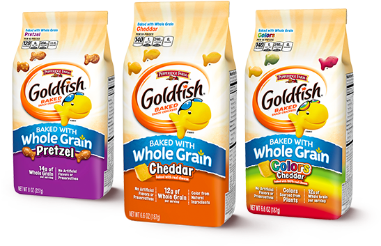 Goldfish Wholegrains - Pepperidge Farm Goldfish Baked Crackers With Whole (563x362), Png Download