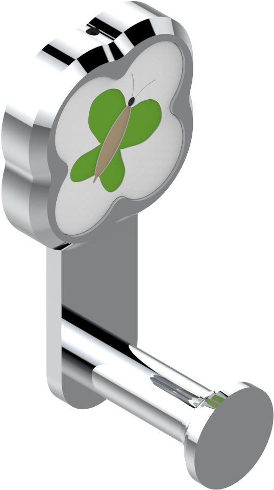 Capucine Green Butterfly Platinum Decor (1000x1000), Png Download