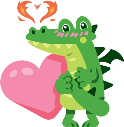 Cute Dragon In Love - In Love (618x618), Png Download
