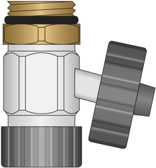 Metal Hose Bib - Angle (351x375), Png Download