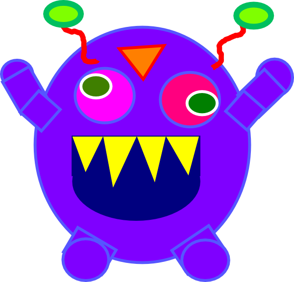 Blue Monster Svg Clip Arts 600 X 576 Px (600x576), Png Download