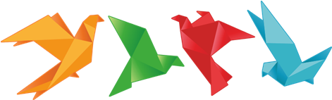 Vinilo Decorativo Pájaros De Origami De Colores - Aves De Origami Png (470x470), Png Download
