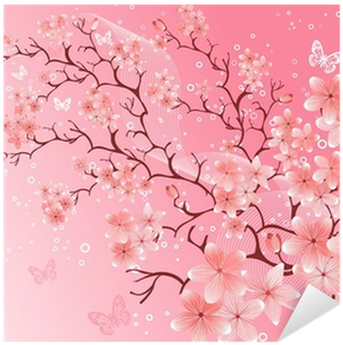 Cherry Blossom, Vector Illustration Sticker • Pixers® - Japanese Cherry Blossom (400x400), Png Download