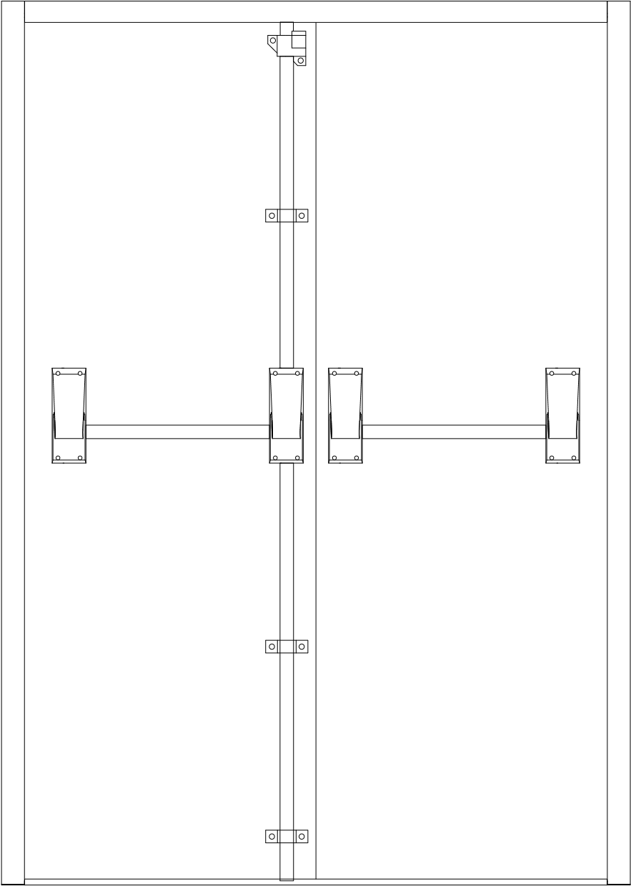 Double Fire Exit Doors - Fire Exit Door Png (883x1240), Png Download