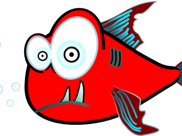 Stylized Fish Free Download Clip Art - Piranha Png (640x480), Png Download