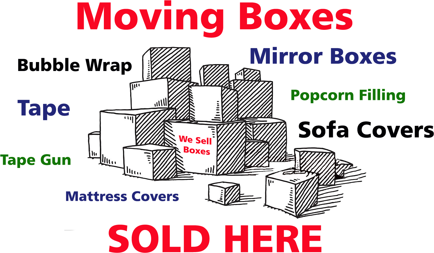 Moving Boxes For Sale - South Beverly Drive Storage (1579x970), Png Download