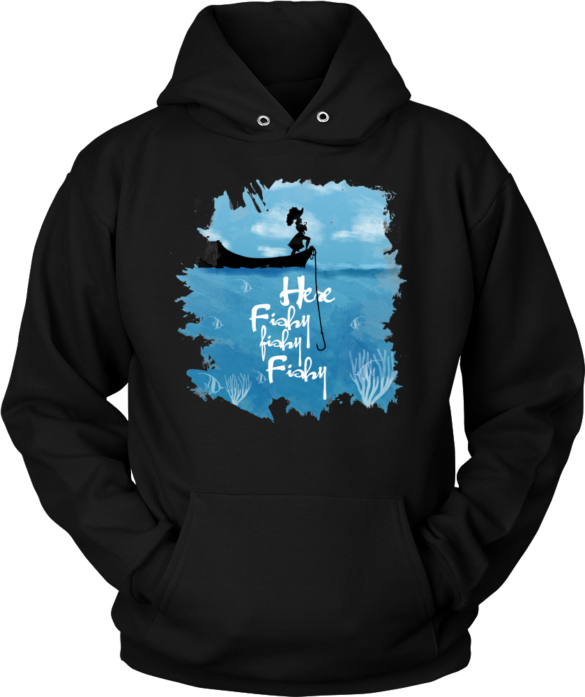 Here Fishy Fishy Cute Fish Fisherman Buddy Hoodie - Fire Truck Tshirt Designs (1000x1000), Png Download